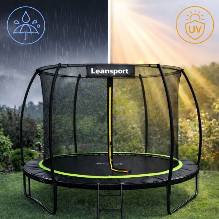 Batutų spyruoklių apsauga 12 ft 360–376 cm, juoda