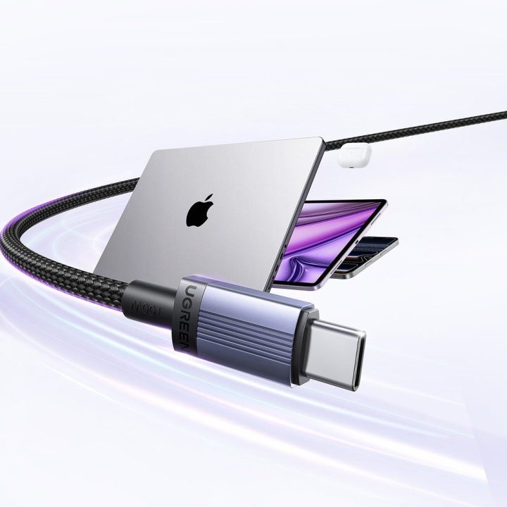 Ugreen USB-C–USB-C PD kabelis 100 W, 3 m, juodas