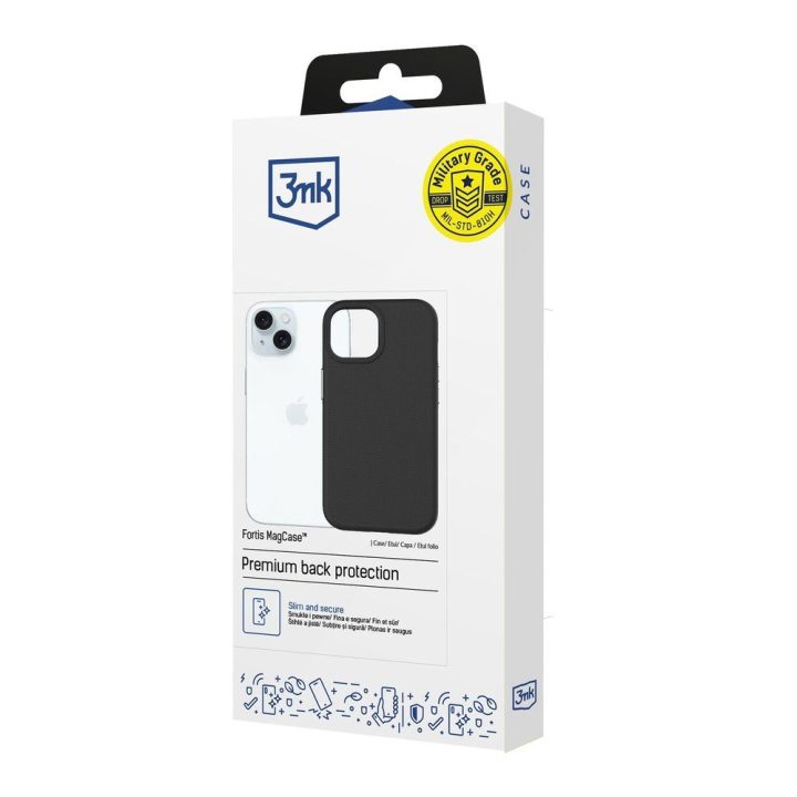 3mk Fortis MagCase dėklas iPhone 15, juodas