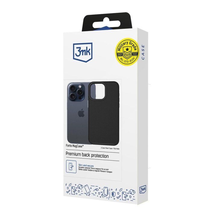 3mk Fortis MagCase dėklas iPhone 15 Pro Max, juodas