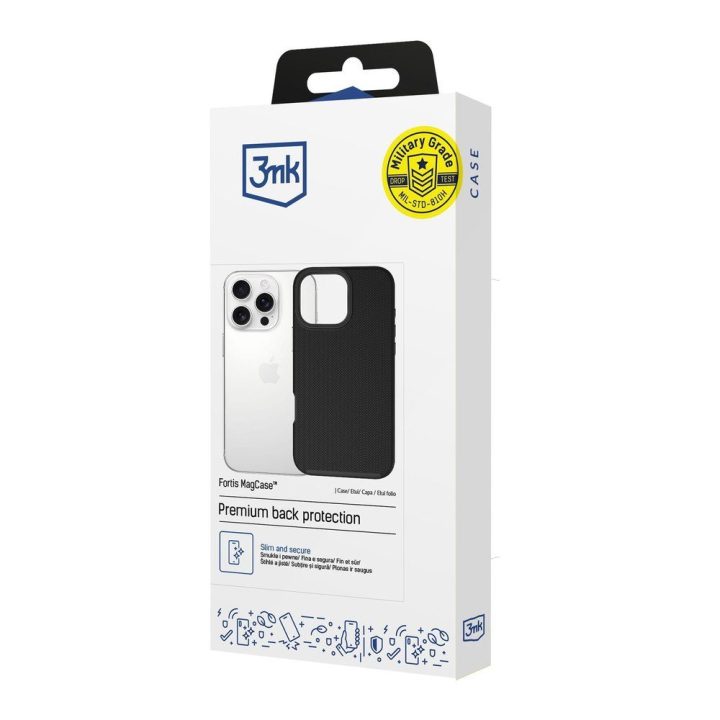 3mk Fortis MagCase iPhone 16 Pro dėklas, juodas