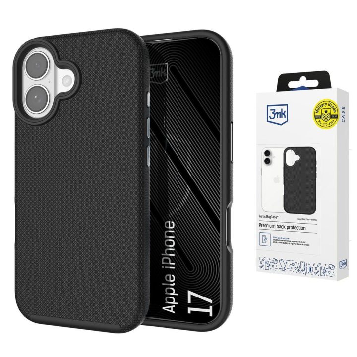 3mk Fortis MagCase dėklas iPhone 17, juodas