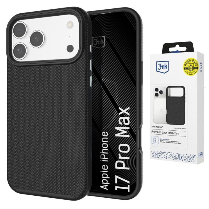 3mk Fortis MagCase dėkliukas iPhone 17 Pro Max, juodas