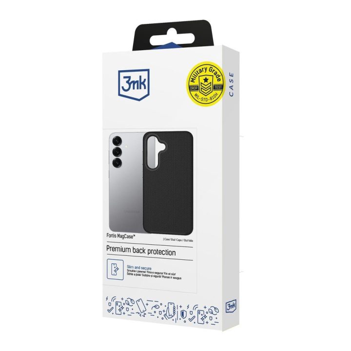3mk Fortis MagCase Samsung Galaxy S25 dėklas, juodas