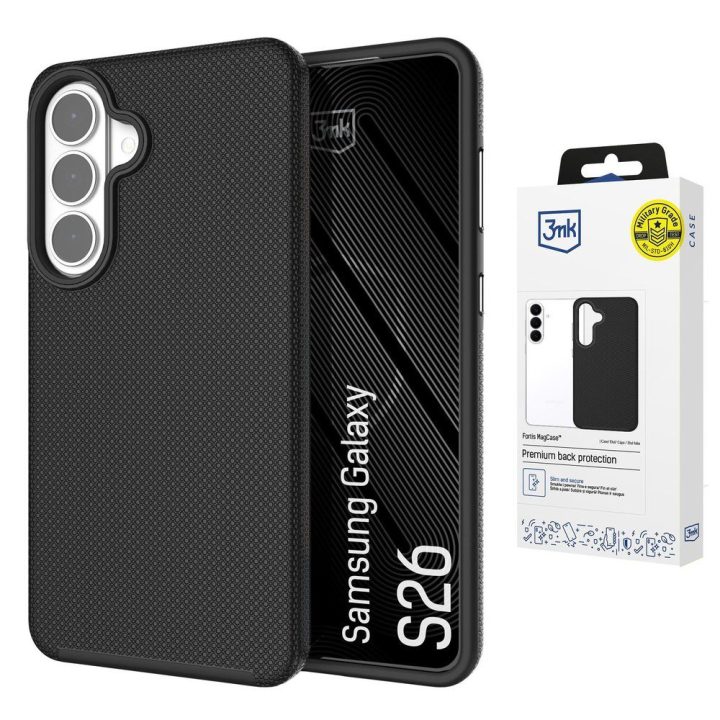 3mk Fortis MagCase dėklas Samsung Galaxy S26, juodas