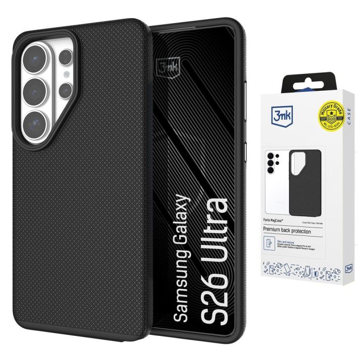 3mk Fortis MagCase dėklas Samsung Galaxy S26 Ultra, juodas