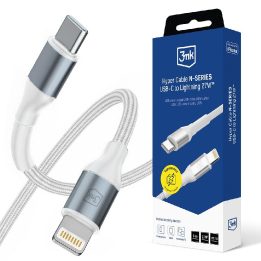 3mk Hyper Cable N-SERIES USB-C / Lightning 3 m 27W baltas