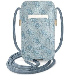 Guess telefono dėklas-rankinė 6,7" mėlyna, 4G Big Metal Logo