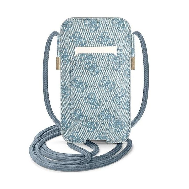 Guess telefono dėklas-rankinė 6,7" mėlyna, 4G Big Metal Logo