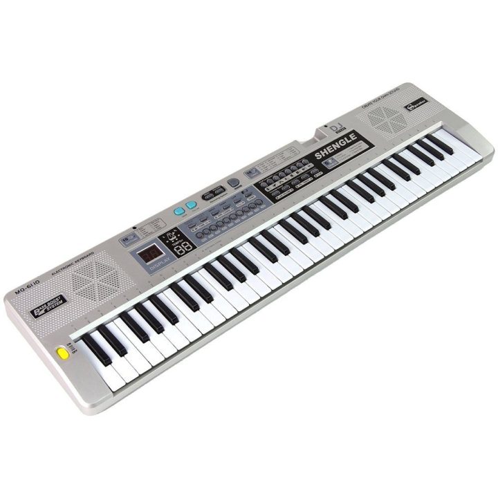 Vaikiškas elektroninis pianinas su mikrofonu MQ-6110, 61 klavišas