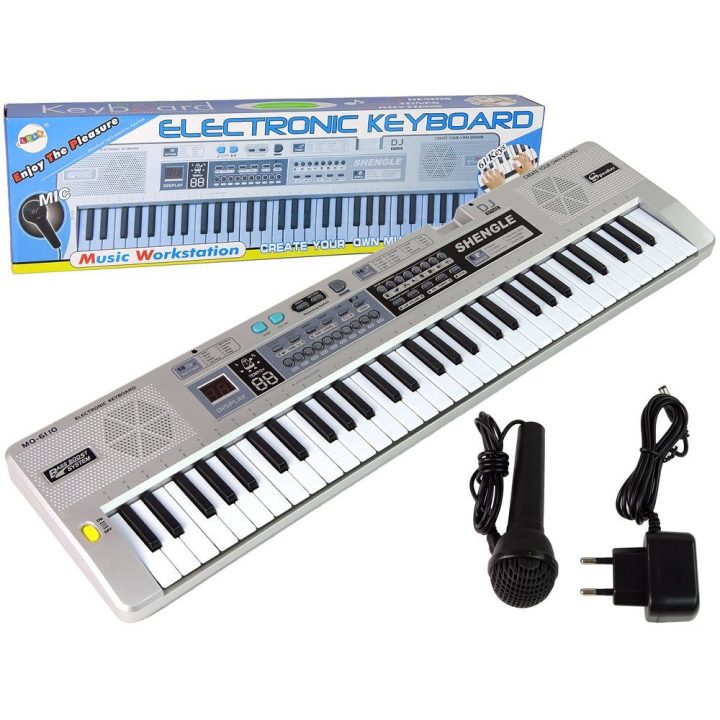 Vaikiškas elektroninis pianinas su mikrofonu MQ-6110, 61 klavišas