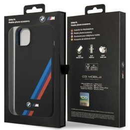 BMW silikoninis dėklas iPhone 14 Plus / 15 Plus, juodas