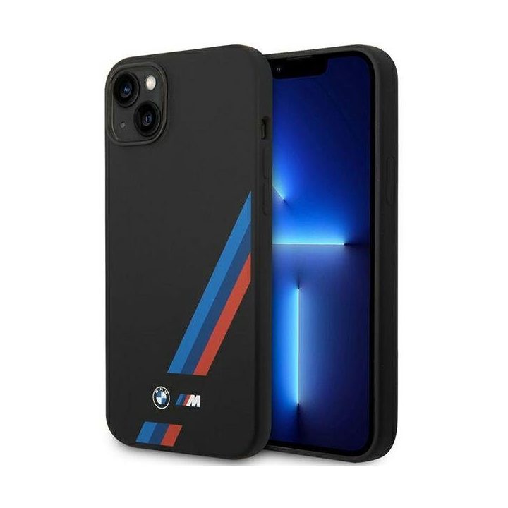 BMW silikoninis dėklas iPhone 14 Plus / 15 Plus, juodas