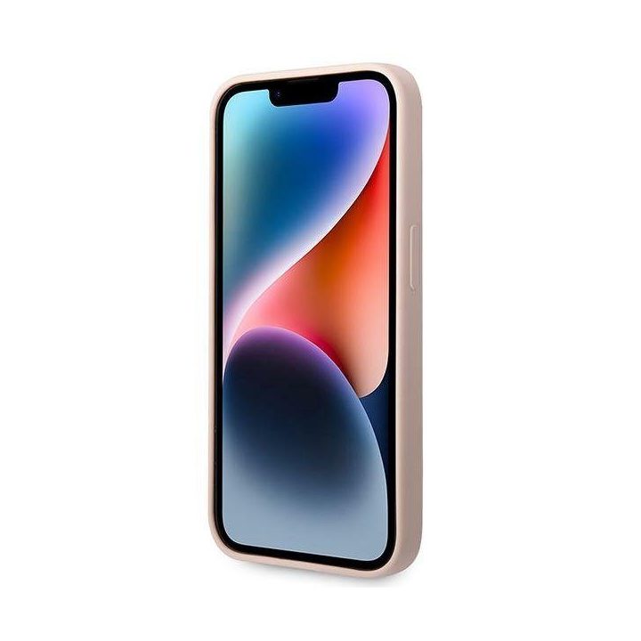 Guess silikoninis telefono dėklas MagSafe iPhone 14 Pro, rožinis