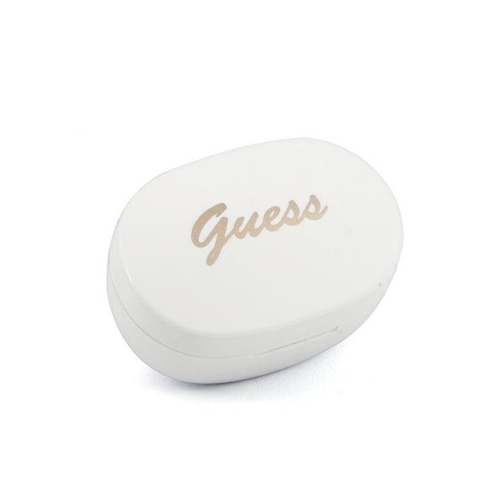 Belaidės ausinės Guess su įkrovimo stotele, baltos