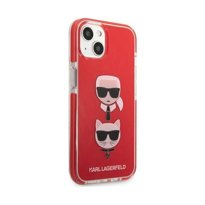Telefono dėklas Karl Lagerfeld Karl&Choupette Head iPhone 13/14/15, raudonas
