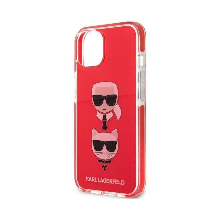 Telefono dėklas Karl Lagerfeld Karl&Choupette Head iPhone 13/14/15, raudonas