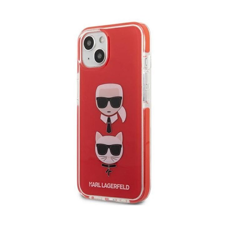 Telefono dėklas Karl Lagerfeld Karl&Choupette Head iPhone 13/14/15, raudonas