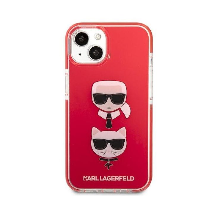 Telefono dėklas Karl Lagerfeld Karl&Choupette Head iPhone 13/14/15, raudonas