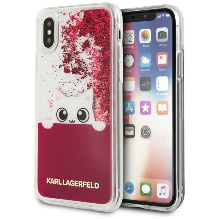 Karl Lagerfeld dėkliukas telefonui iPhone X su blizgučiais
