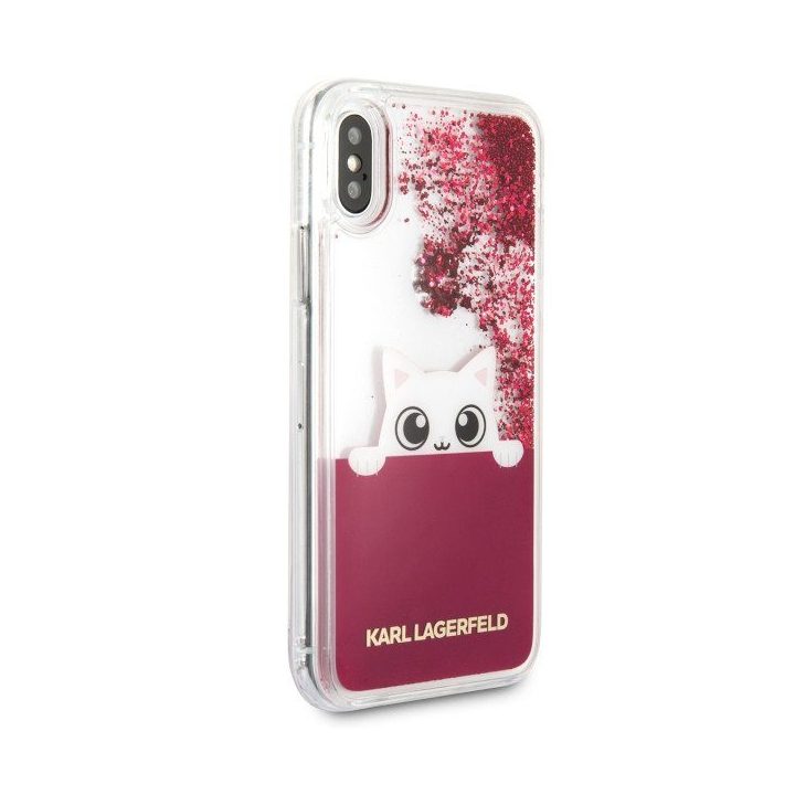 Karl Lagerfeld dėkliukas telefonui iPhone X su blizgučiais