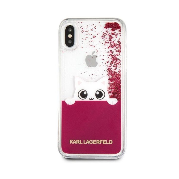 Karl Lagerfeld dėkliukas telefonui iPhone X su blizgučiais