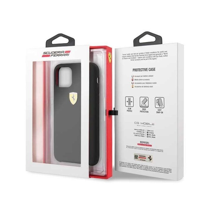 Ferrari Silicone silikoninis telefono dėklas iPhone 11 Pro Max, juodas