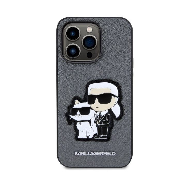 Karl Lagerfeld Saffiano Karl & Choupette telefono dėklas iPhone 14 Pro 6,1"