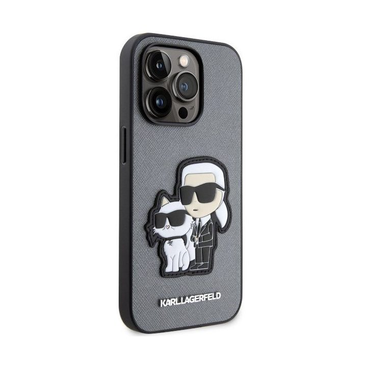 Karl Lagerfeld Saffiano Karl & Choupette telefono dėklas iPhone 14 Pro 6,1"
