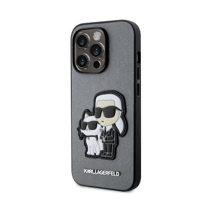 Karl Lagerfeld Saffiano Karl & Choupette telefono dėklas iPhone 14 Pro 6,1"