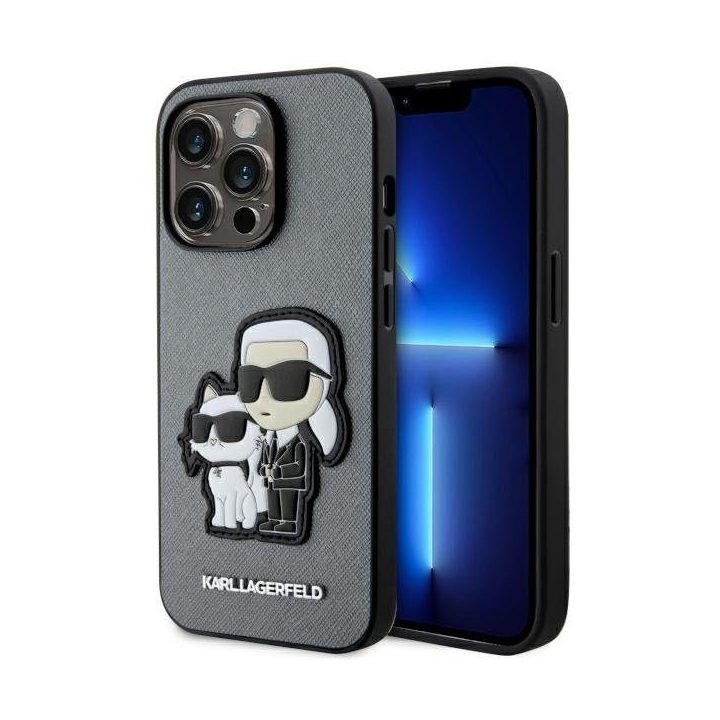 Karl Lagerfeld Saffiano Karl & Choupette telefono dėklas iPhone 14 Pro 6,1"