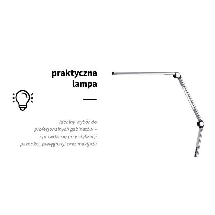 LED darbų lempa Yoga 22 W, sidabrinė