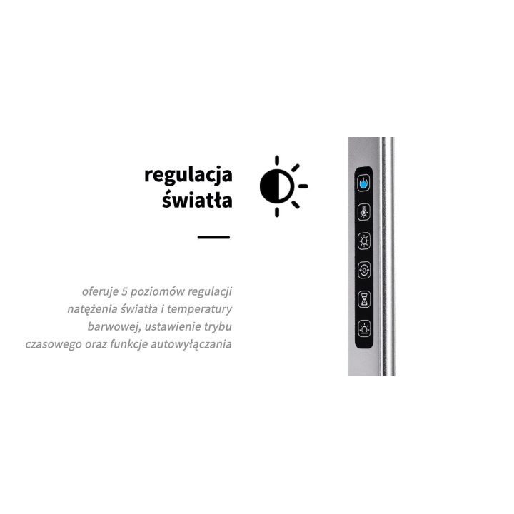 LED darbų lempa Yoga 22 W, sidabrinė