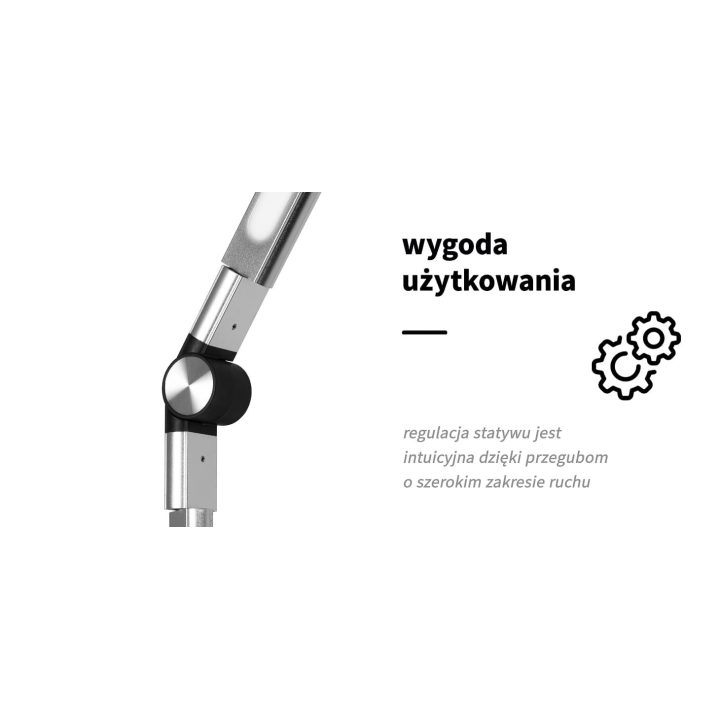 LED darbų lempa Yoga 22 W, sidabrinė