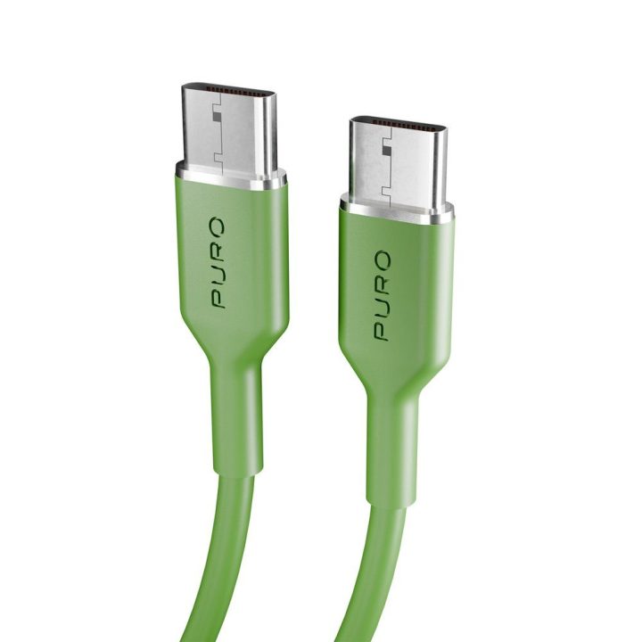 USB-C–USB-C laidas Puro Icon 60 W, 1,5 m, žalias