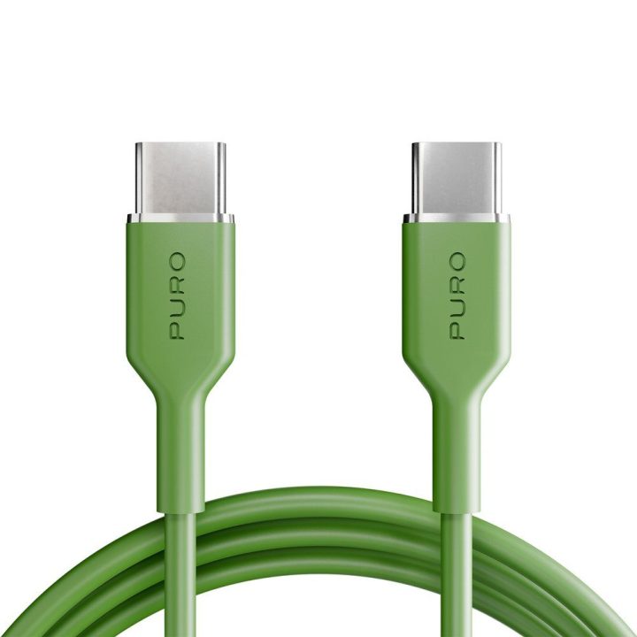 USB-C–USB-C laidas Puro Icon 60 W, 1,5 m, žalias