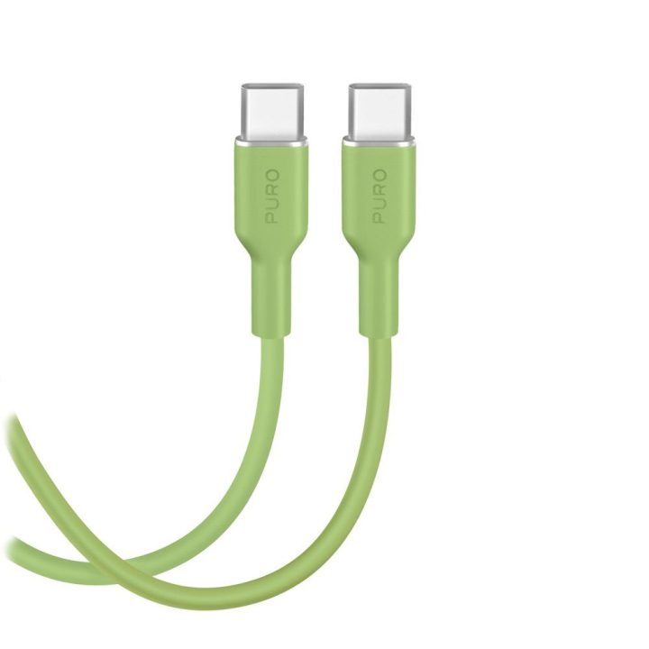 USB-C–USB-C laidas Puro Icon 60 W, 1,5 m, žalias
