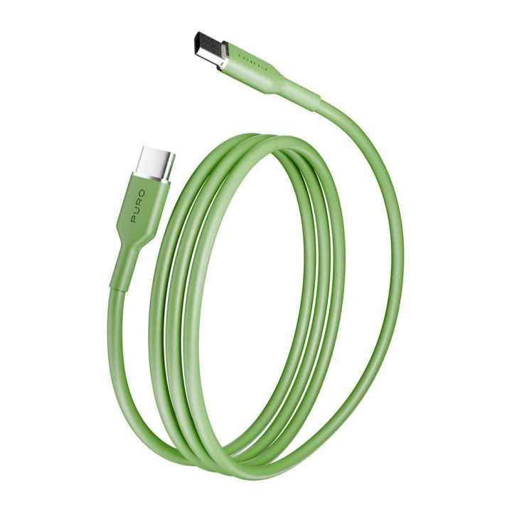 USB-C–USB-C laidas Puro Icon 60 W, 1,5 m, žalias