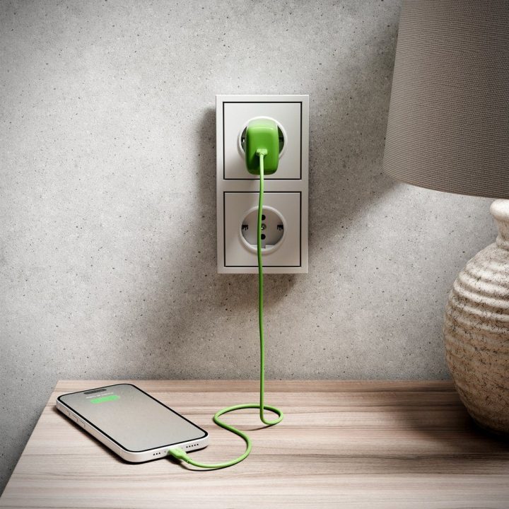 USB-C–USB-C laidas Puro Icon 60 W, 1,5 m, žalias