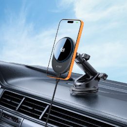 Automobilinis telefono laikiklis Tech-Protect V21 su Qi2.2 įkrovikliu, juodas