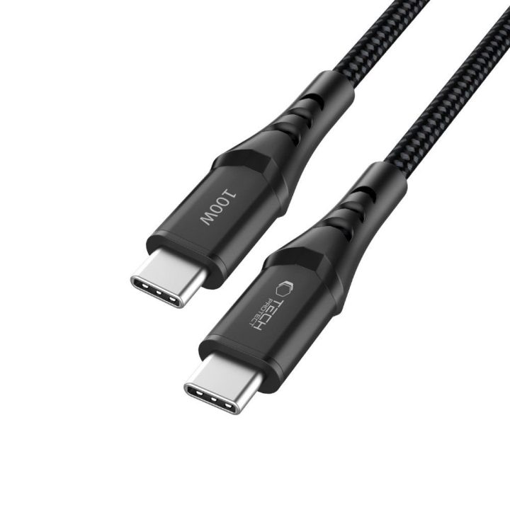 Tech-Protect Ultraboost USB-C–USB-C kabelis 100 cm, 100 W, juodas