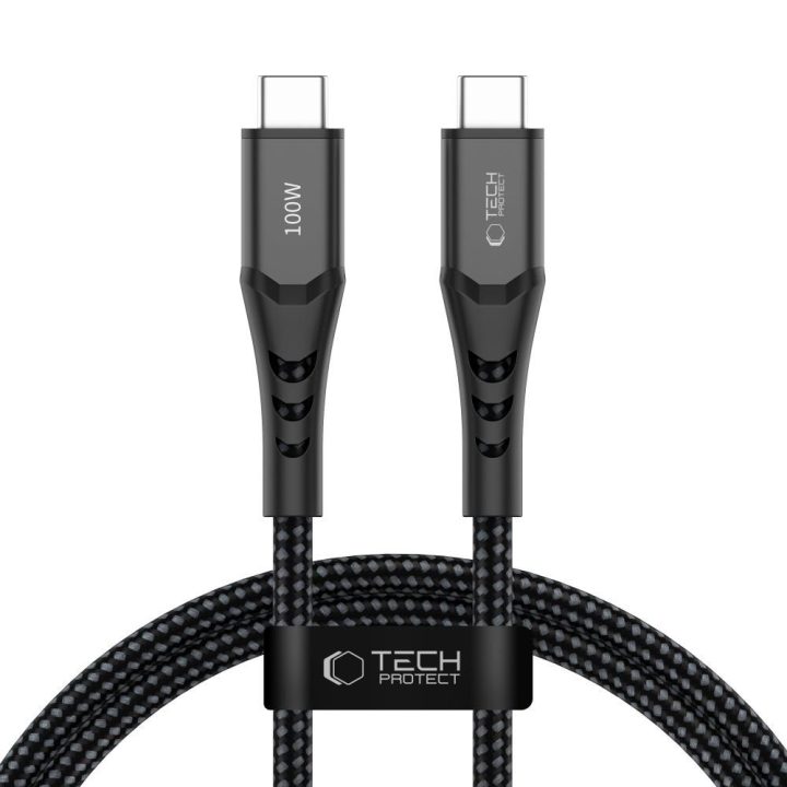 Tech-Protect Ultraboost USB-C–USB-C kabelis 100 cm, 100 W, juodas