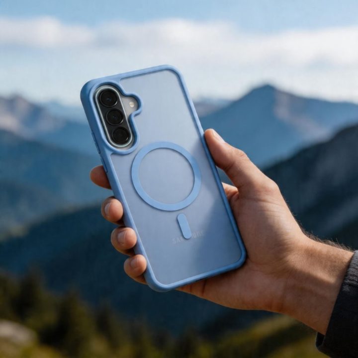 Telefono dėklas Tech-Protect Magmat MagSafe Samsung Galaxy A57 5G, matinės mėlynos spalvos