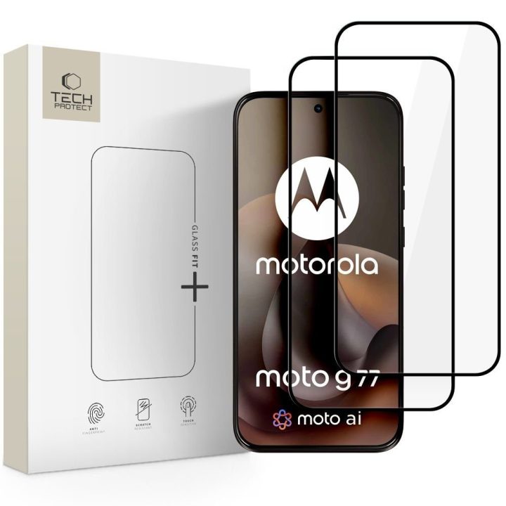 Tech-Protect Glass Fit+ grūdintas stiklas 2 vnt. Motorola Moto G67 / G77