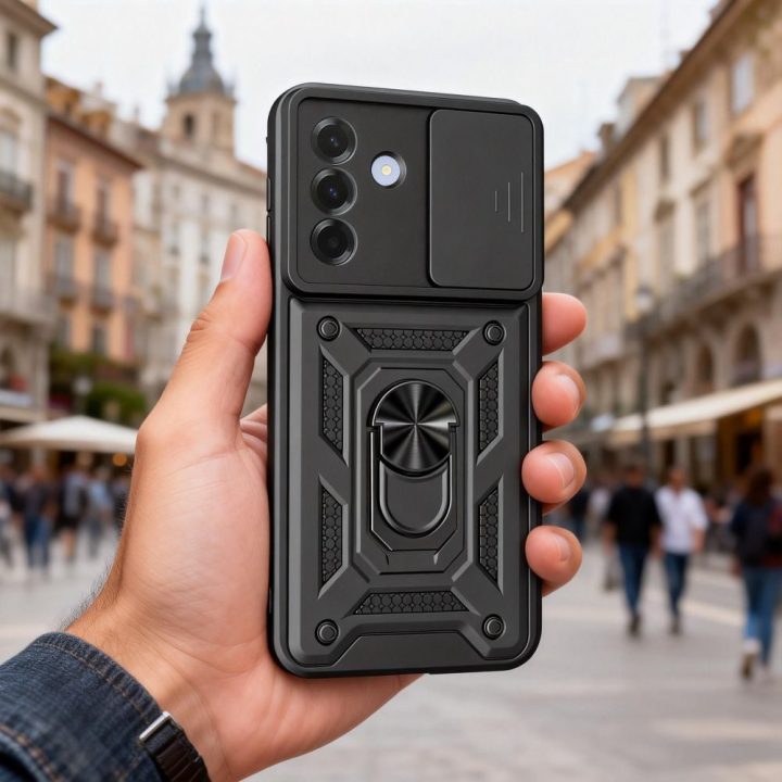 Tech-Protect CamShield Pro telefono dėklas Samsung Galaxy A27 5G – juodas