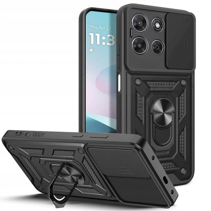 Telefono dėklas Tech-Protect CamShield Pro Motorola Moto G57 Power / G67 Power, juodas