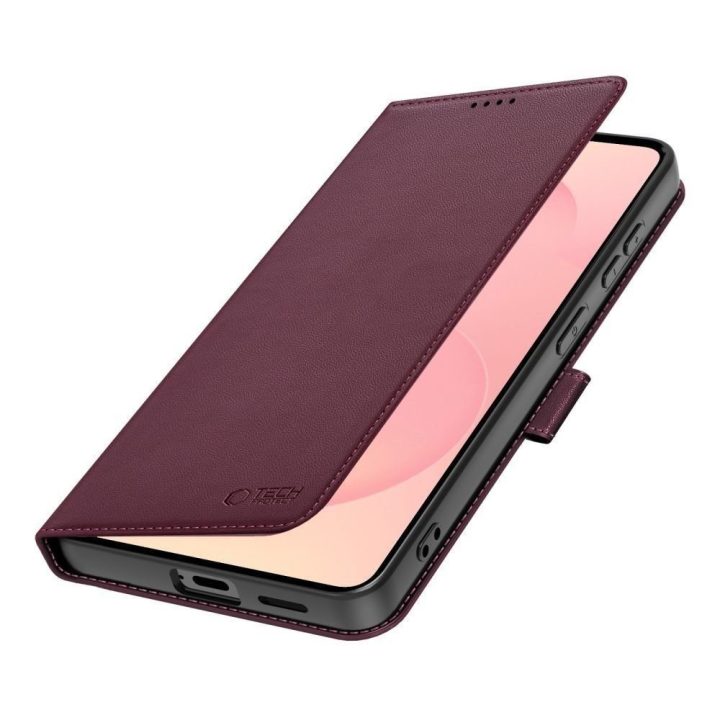 Telefono dėklas Tech-Protect Wallet Samsung Galaxy A27 5G, burgundiškas