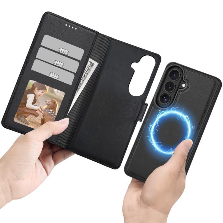 Telefono dėklas Tech-Protect Wallet MagSafe Samsung Galaxy S26, juodas