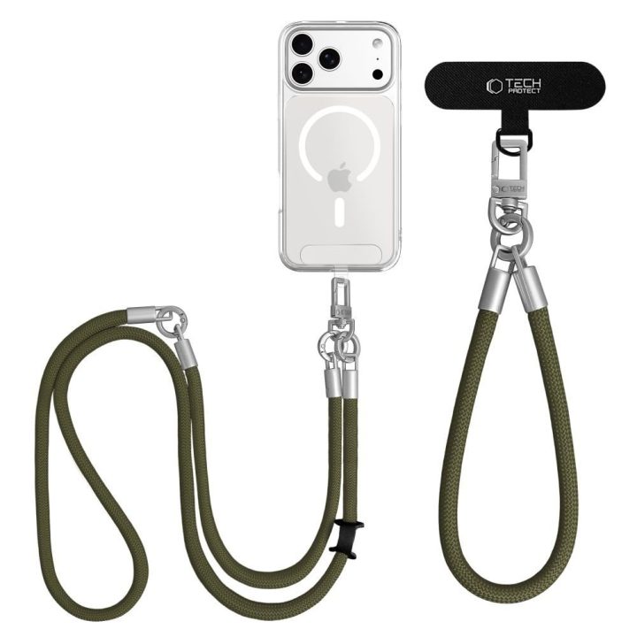 Telefono dirželis Tech-Protect C10S Rope, žalias