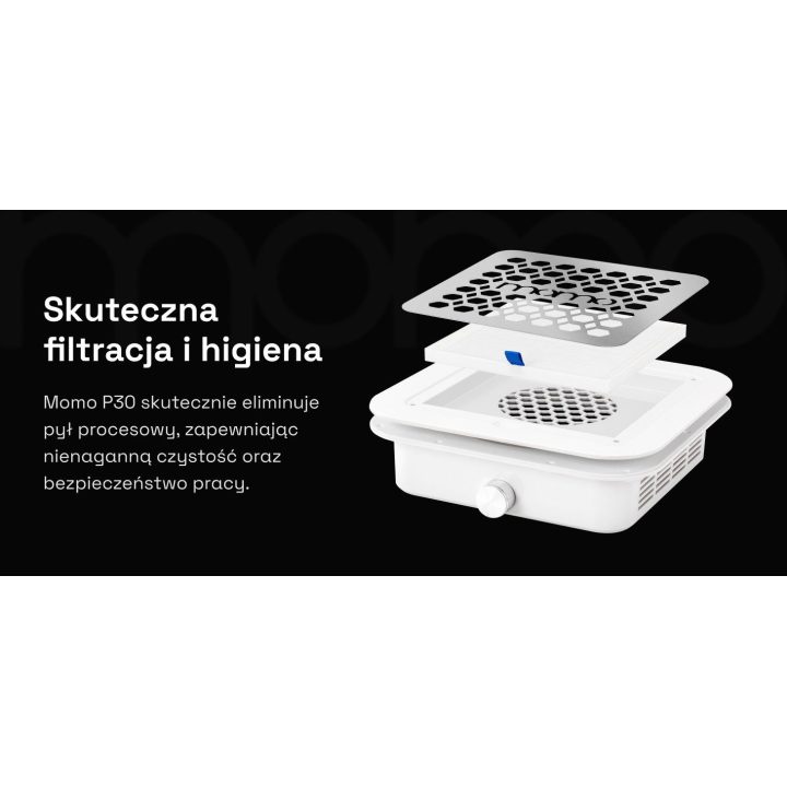 MOMO P30 įmontuojamas dulkių siurblys nagams, 60 W, baltas